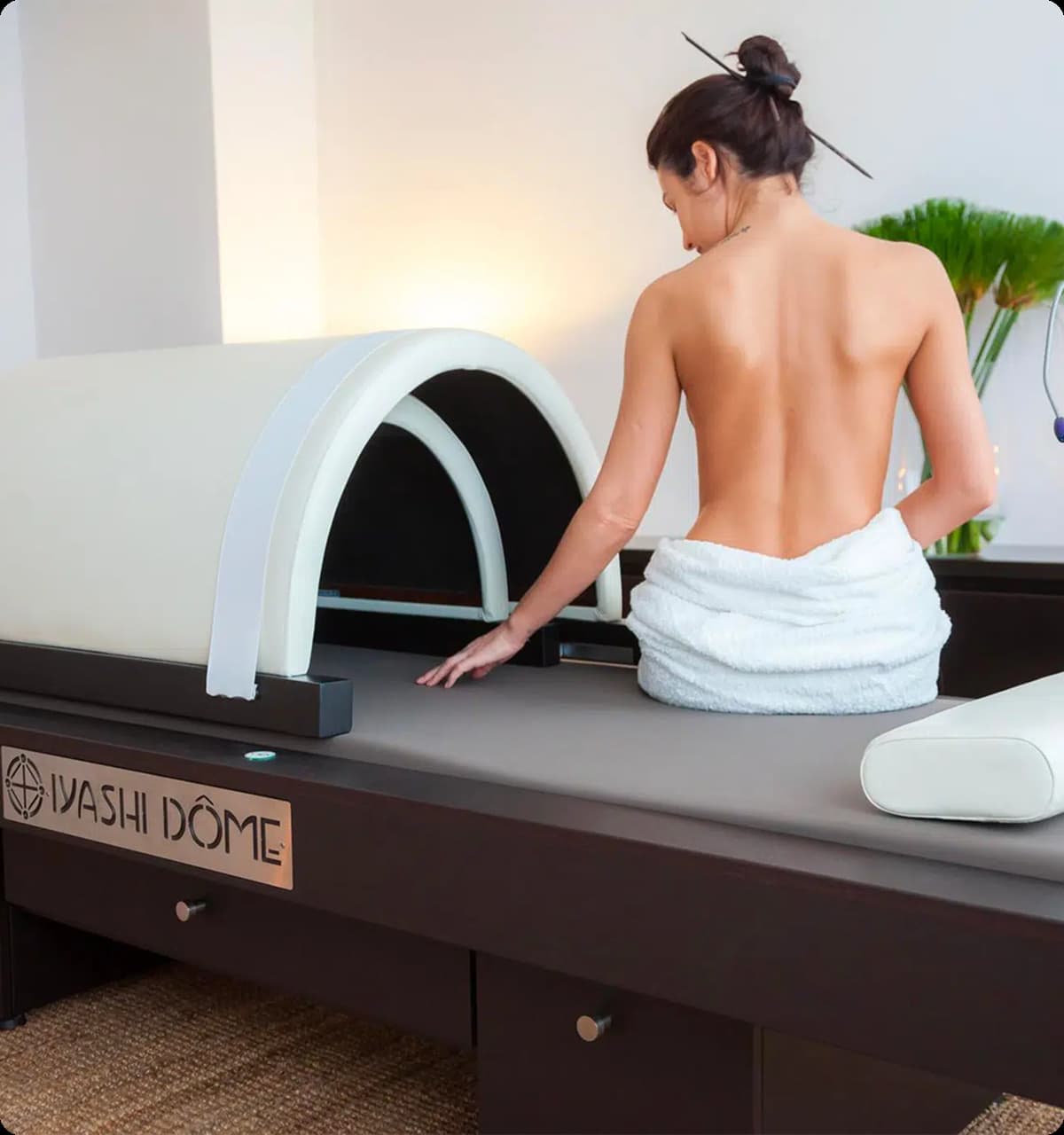 Séance Iyashi Dôme, sauna japonais infrarouge chez BCBG